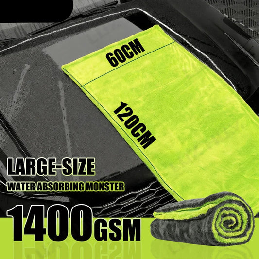 1400GSM Heavy Duty Car Drying Towel – Oversized, Ultra-Soft & Scratch-Free