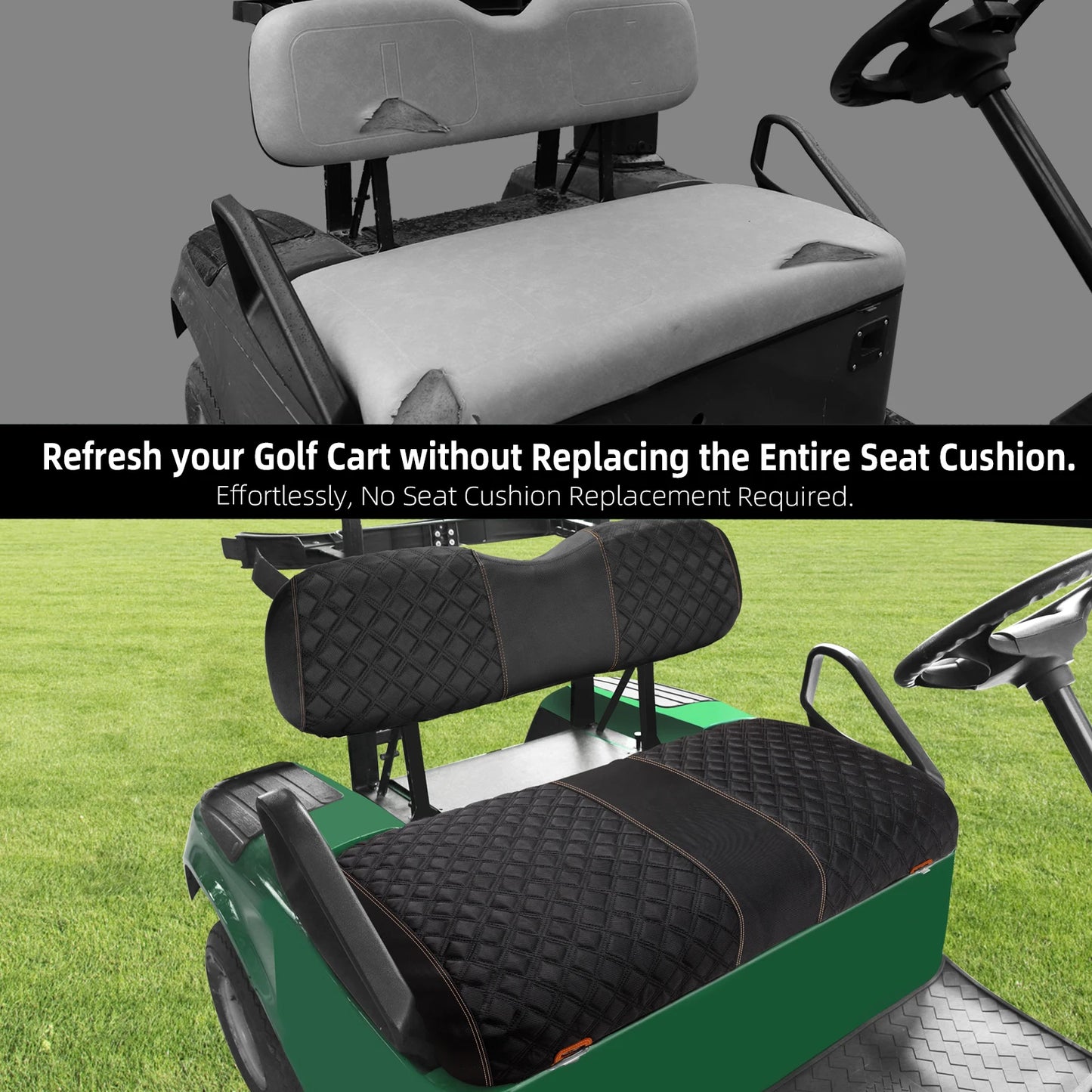 Roykaw 1680D Oxford Fiber Golf Cart Seat Covers – EZGO TXT Compatible