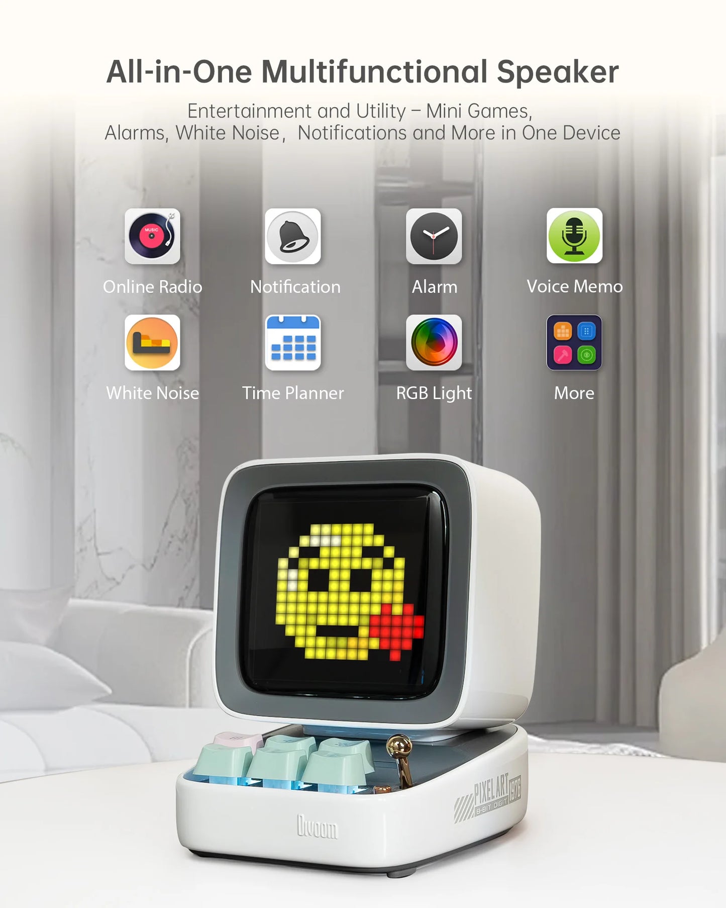 Divoom Ditoo-Pro Mini Retro Pixel Art Bluetooth Speaker