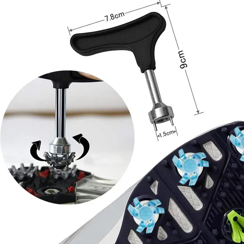 Spikes for Golf Shoes – 12-Piece Anti-Slip Replacement Set with Quick-Twist Wrench