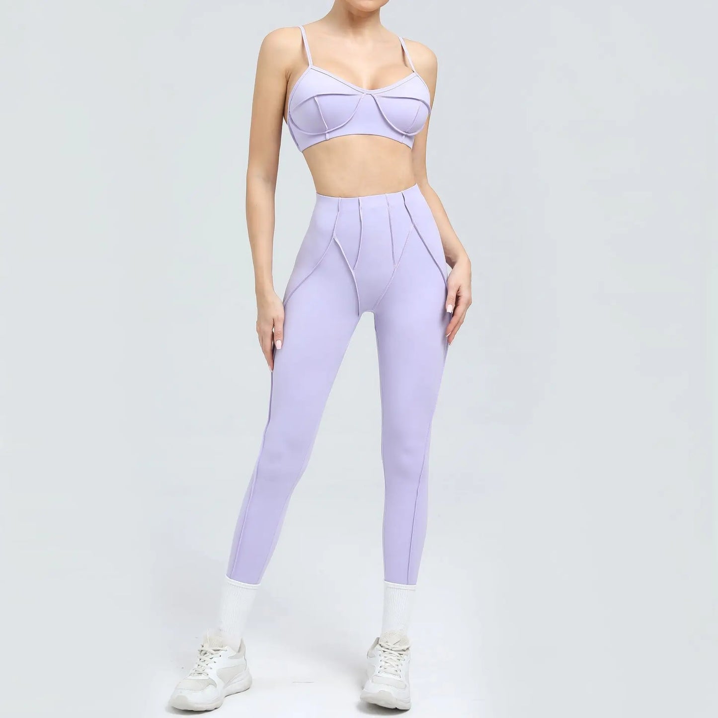 Yoga Fitness Set – High Waist Shorts & Bra