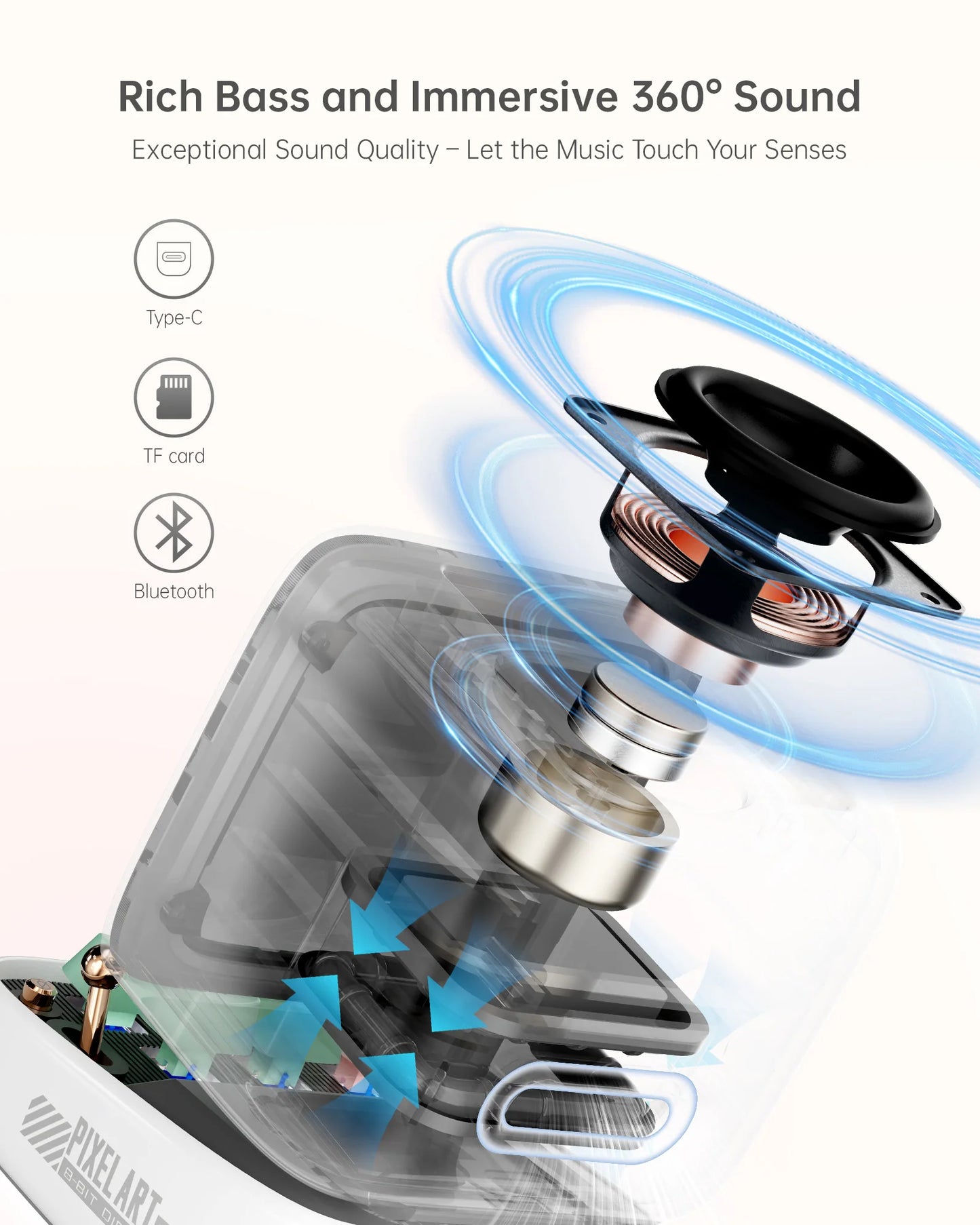 Divoom Ditoo-Pro Mini Retro Pixel Art Bluetooth Speaker