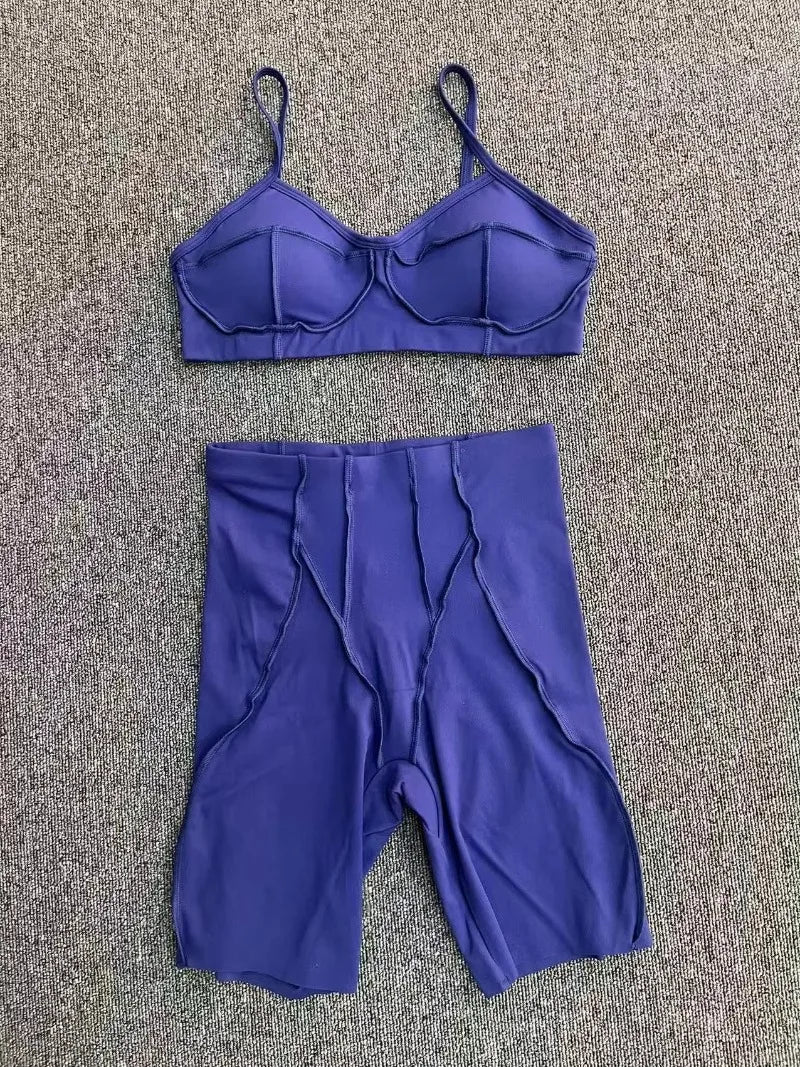 Yoga Fitness Set – High Waist Shorts & Bra