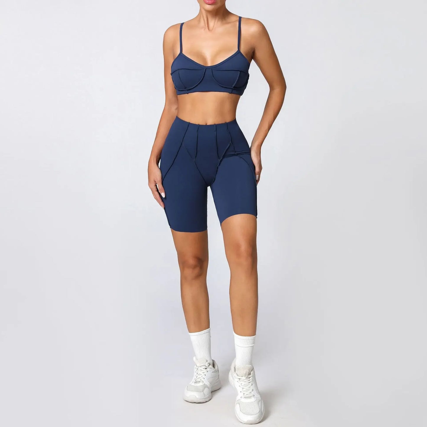 Yoga Fitness Set – High Waist Shorts & Bra