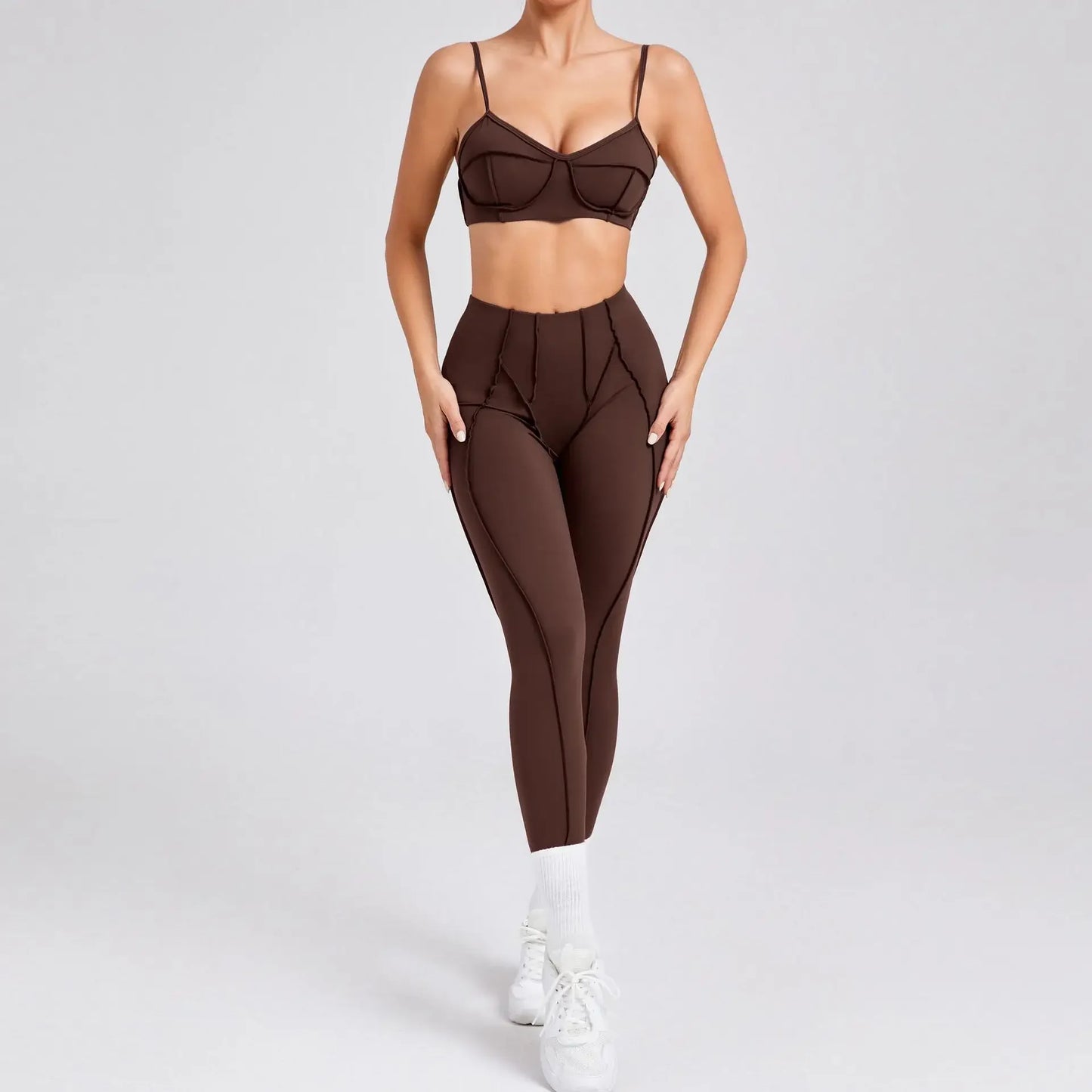 Yoga Fitness Set – High Waist Shorts & Bra