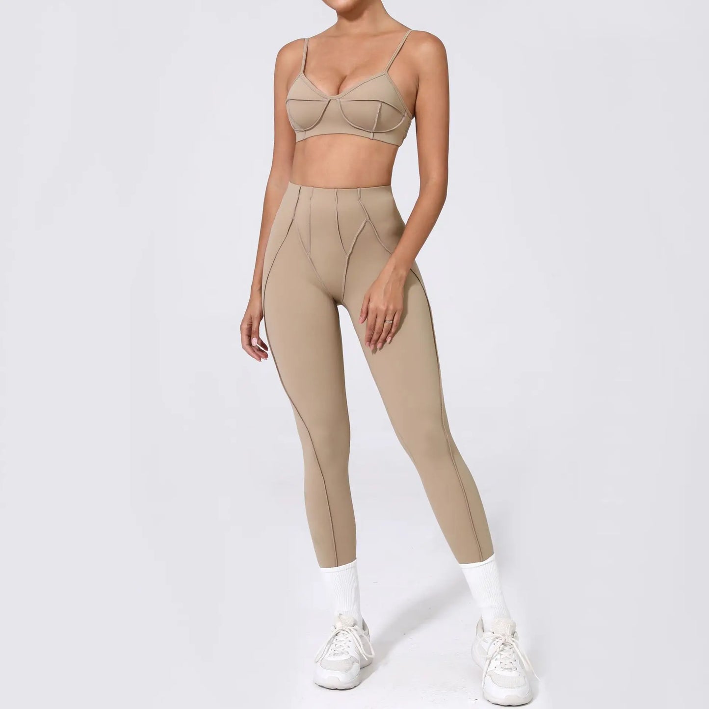 Yoga Fitness Set – High Waist Shorts & Bra