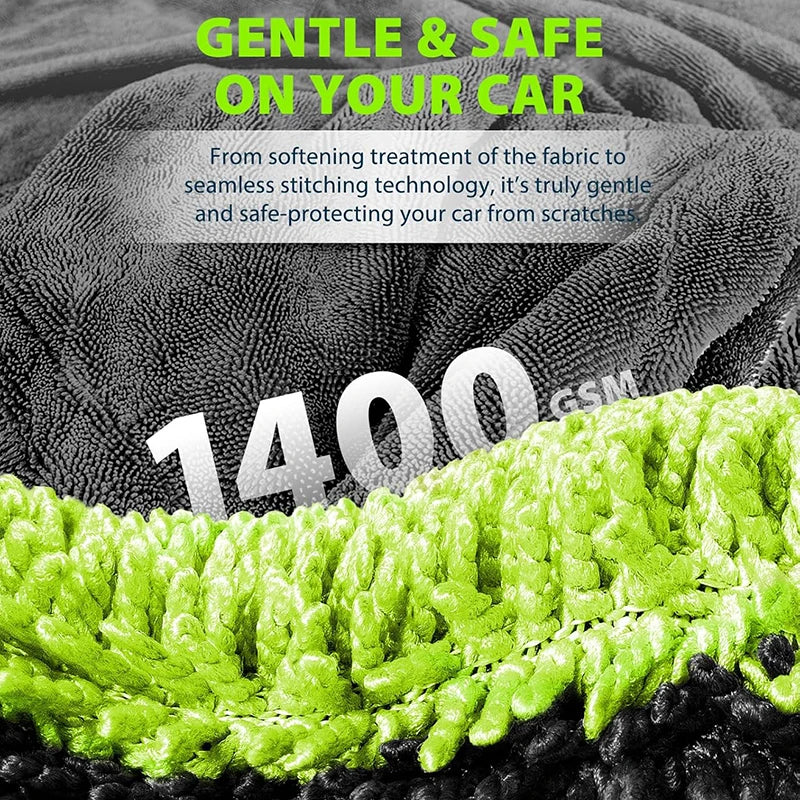 1400GSM Heavy Duty Car Drying Towel – Oversized, Ultra-Soft & Scratch-Free