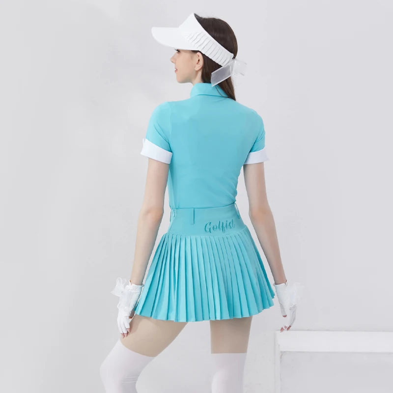 Women's Summer Golf Set – Quick-Dry Polo & Pleated Skort