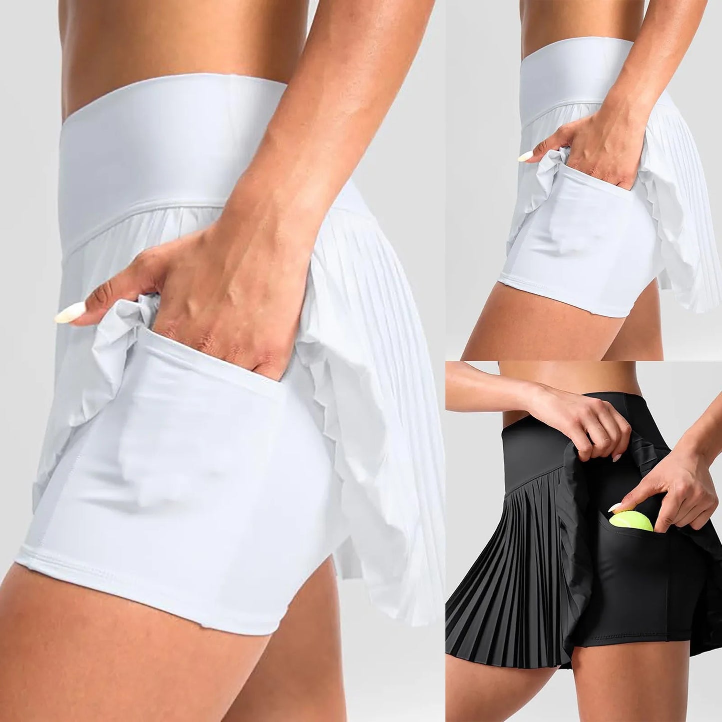 Women’s Double-Layered Pleated Tennis Skirt