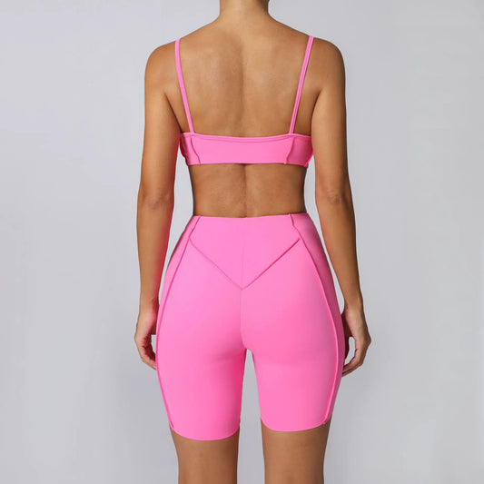 Yoga Fitness Set – High Waist Shorts & Bra